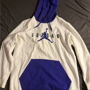 Air Jordan White and Purple pullover hoodie like new